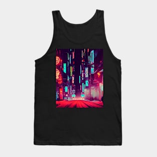 Vibrant Cyberpunk City Tank Top